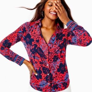 Lilly Pulitzer Chillylilly Marlena Button Down NWOT XS